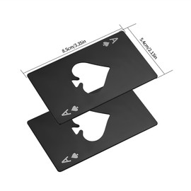 10Pcs Ace of Spades Bottle Openers, Poker Card Bottle Openers, Stainless Steel Portable Metal Credit Card Beer Bottle Can Cap Openers for Wallet Pocket Wedding Birthday Party (10, Black)
