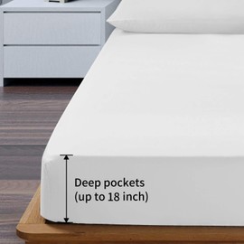 EaseHome Sheets for Queen Size Bed White - Deep Pocket to 18 inches Mattress 4 Piece - Premium Bedding Sheets & Pillowcases Collection - Extra Soft
