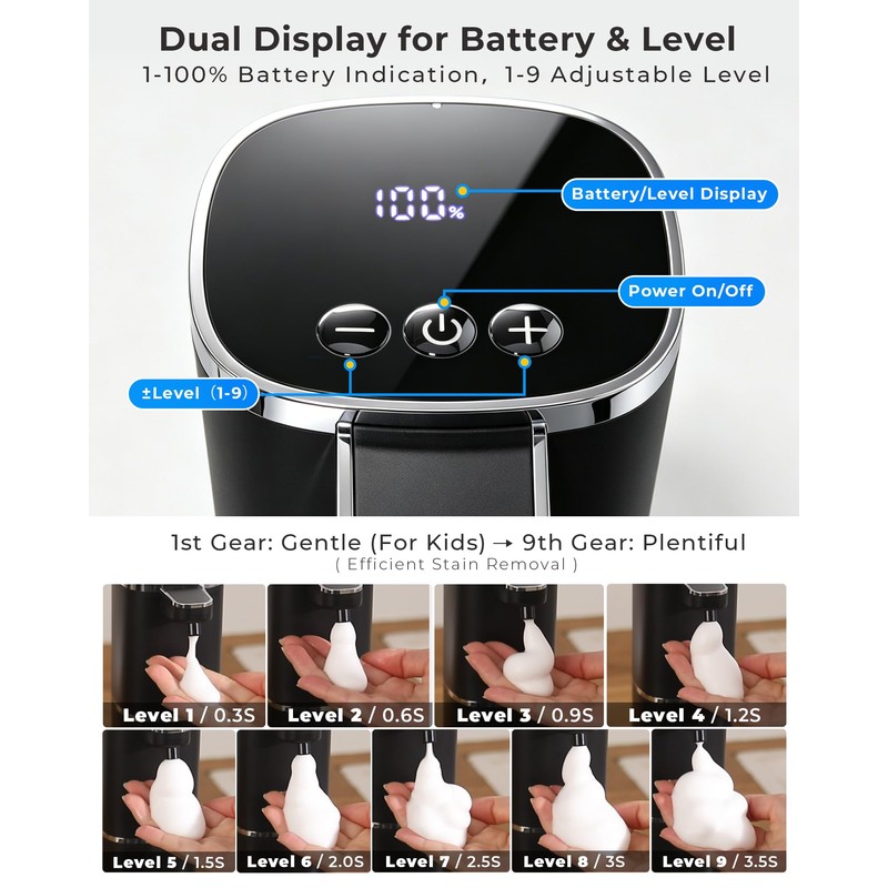 Automatic Foaming Soap Dispenser Touchless, USB Rechargeable