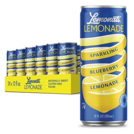 Lemonati Lemonade Sparkling Blueberry Lemonade, No Artificial Sweeteners or Flavoring, Gluten-Free, Kosher, Non-GMO, Vegan, 12 Fl Oz Slim Cans, Pack Of 24, Blueberry Lemonade, 12 Fl Oz (Pack of 24)