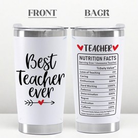 YINCUO Teacher Appreciation Gifts Coffee Tumbler for Women Last Day End of Year Back To School Birthday Week Thank You Best Thanksgiving Christmas Gift Ideas 20 Oz Stainless Steel Cup