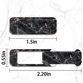 Webcam Cover, 3 Pieces, Laptop Camera Cover, Privacy Shielding Capacity is Twice as Big as The Traditional, Suitable for Computer Mobile Phones, laptops, Tablets and so on (Black Marble)