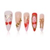 Long Almond Press on Nails Pink Fake Nails with 3D