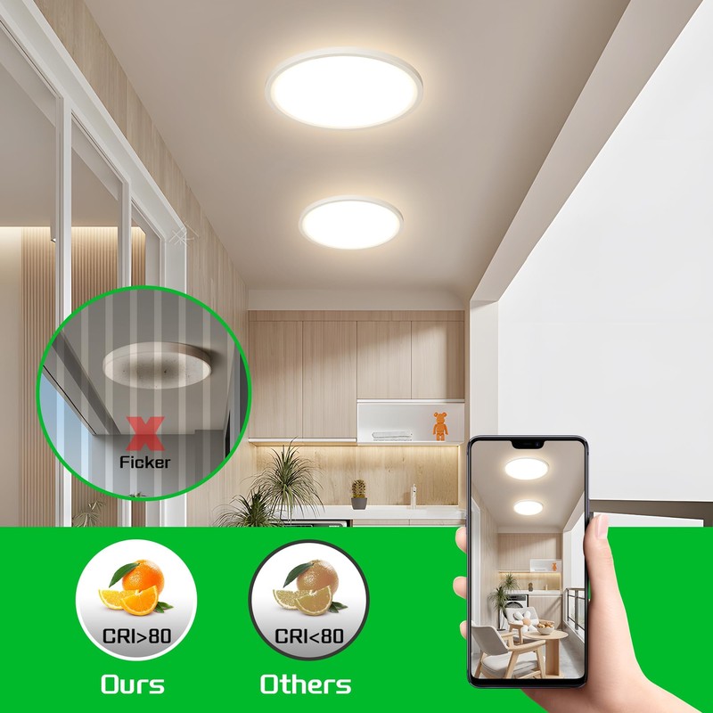 OTREN LED Ceiling Light Flat Round 24 W 4000 K