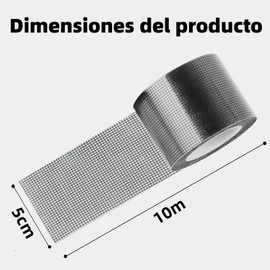 Cinta para Reparar Mosquiteras Ventana y Puerta,10 m Parche de Reparación de Ventana de Pantalla Autoadhesiva Doméstica,Mosquitero Cinta de Reparación (Gris, 10m×5cm)