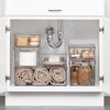 mDesign Plastic Stackable Bathroom Storage with Pull Out Bin Organizer