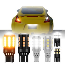 USR Amber Turn Signal & White Reverse Backup & White License Plate LED Bulbs Canbus Error Free - 6 Pieces Combo UPGRADE Compatible with 2009-2020 Nissan 370z Tail Lights (Fits Factory Tail Lamps)