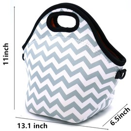 Case Wonder Lunch Bags, Neoprene Lunch Bag, Cooler Bag, Insulated Cooler Lunch Bag, Reusable, Waterproof, Insulated Lunch Bag with Shoulder Strap for Children, School, Adults, Work (Grey)