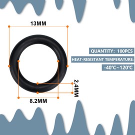 Innfeeltech 100 Pcs O-Rings Nitrile Rubber, 13 * 2.4mm Sealing O-Rings for Washer, Faucet and Plumbing in Kitchen Bathroom
