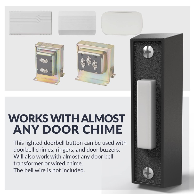 Newhouse Hardware BT4BL Doorbell Button, Black