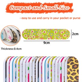 NICECONE 20 Pack Nail File Double Sided Emery Boards for Nails Emery, Floral 100/180 Grit Emery Boards Mini Nail Buffering Files Pedicure Manicure DIY Tool for Home Salon Use
