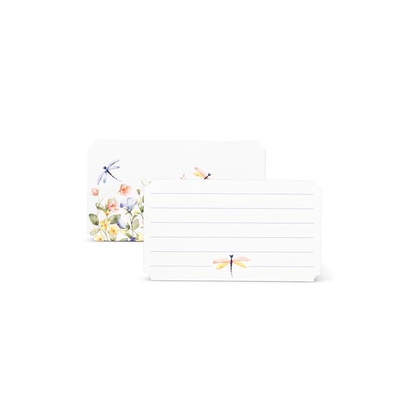 Abbott Collection Floral & Dragonfly Mini Double-Sided Note Cards. 50