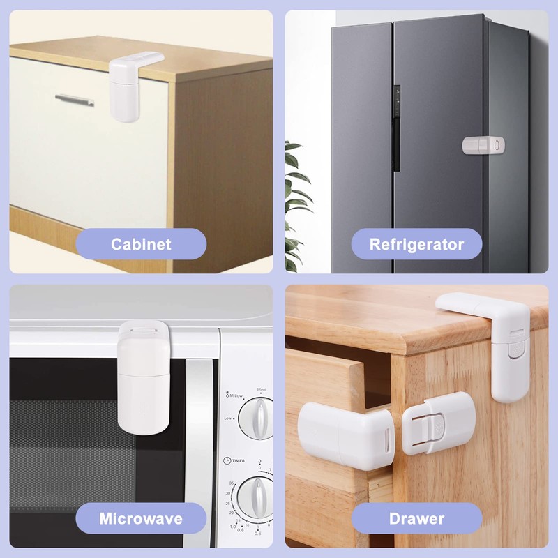 RosewineC 4 Pack Safe Cupboard Locks for Children,Baby Proof Corner