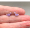 Purple Dinosaur Earrings - Sterling Silver