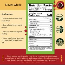 Shubhaavya Premium Whole Fresh Cloves 1.9oz (55g) - All Natural | Gluten Free | NON-GMO | Hand-Selected Whole Spice