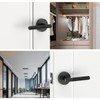 Amerdeco 1 Pack Matte Black Passage Door Handles,Heavy Duty Non-Locking