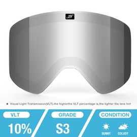 ZIONOR Ski Goggles Lens, X11 100% OTG Snow Goggles Detachable Lens for Men Women Adult