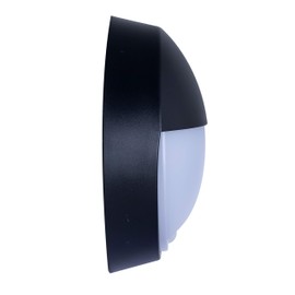 Luceco Luceco EBEE10P40-01 LED Eco Round Eyelid Bulkhead, with PIR Sensor, 10 Watts, Black Aluminium