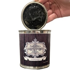 All-in-ONE Gel Stain, No Sanding or Sealer Needed, Oil Based for Interior/Exterior use - Ebony, Quart