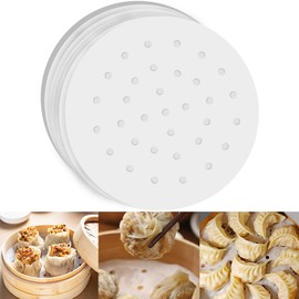 Samcos Seiro Sheet Paper, Set of 100, Diameter 5.9 inches (15 cm), 7.1 inches (18 cm), Perforated, Round Shape, Steam Sheet, For Home Use, Disposable, Cooking Sheet, Convenient (5.9 inches (15 cm)