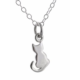 FashionJunkie4Life Sterling Silver Dainty Cat Necklaces, Sterling Silver