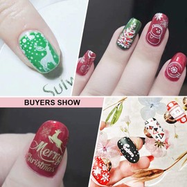 MRFOX Nail Print Board Set Christmas Snow and Lightning Theme Pattern Leaf Nail Art DIY Stamping Template