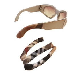 TEMPLESOX X TRANSFORM YOUR EYEWEAR Anti-Slip Soft Eyeglass Temple Tip Sleeves Comfort for Men, Women & Kids -Tartan Large