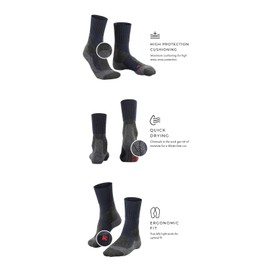 FALKE TK1 Women's Hiking Socks Strong Padding Anti-Bubble Trekking Socks Warm Thick Thermal Socks Breathable Quick-Drying Climate Regulating Odour-Inhibiting Wool Functional Material 1 Pair