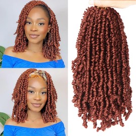 Yanky Twist Crochet Hair Pre-twisted Spring Twist Small Curly Senegalese Twist Braids (350#, 12 Inch (Pack of 8)))