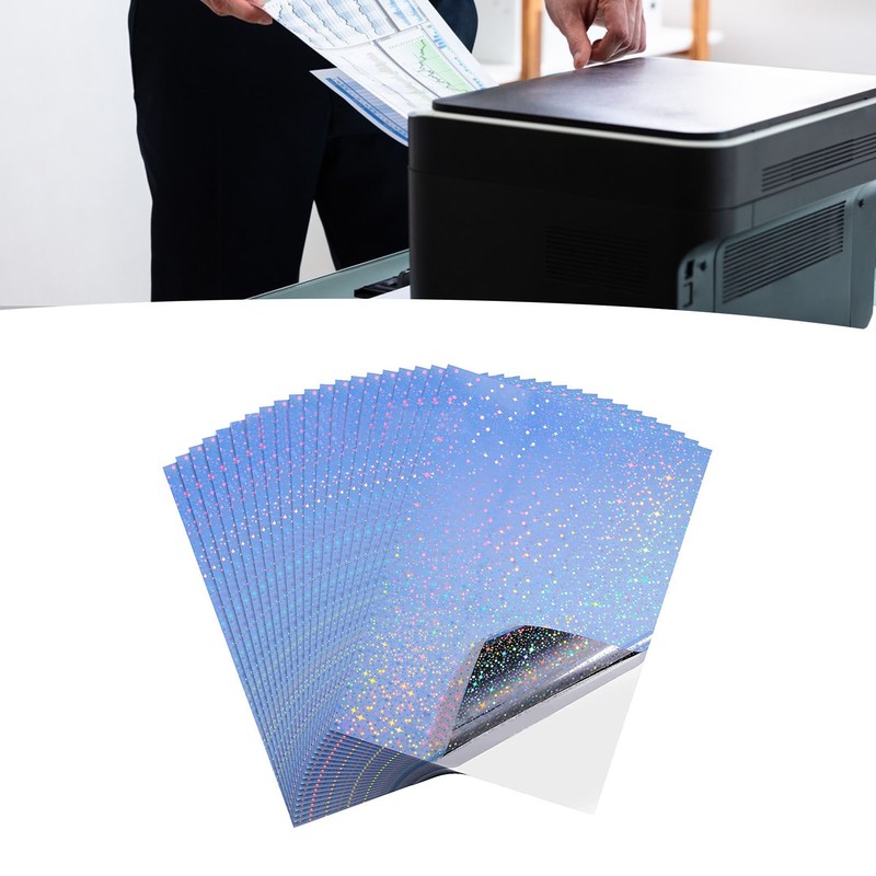 20 Sheets Printable Sticker Paper Waterproof Drying Quickly Holographic Sticker