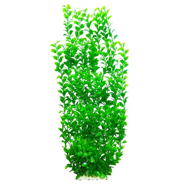 Unootel Lantian Green Round Leaves Aquarium Décor Plastic Plants Extra Large 24 Inches Tall 6513