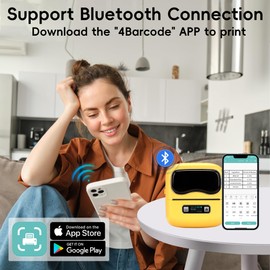 L9 Label Maker, 3 Inch Thermal Printer Support 25-80mm Width Label, Bluetooth Portable Label Maker Machine with Tape with 1 Roll 70x40mm Labels for Product, Address, Clothing, Barcode & Small Business
