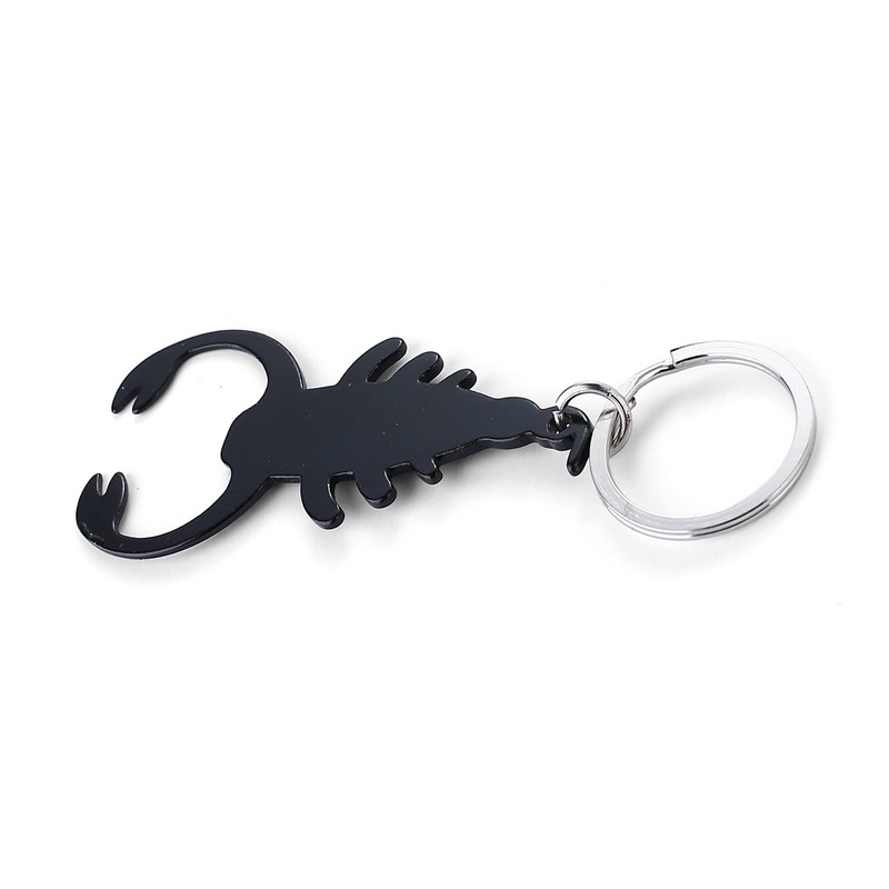 Komonee Scorpion Black Bottle Opener Key Chain Metal Wildlife Key