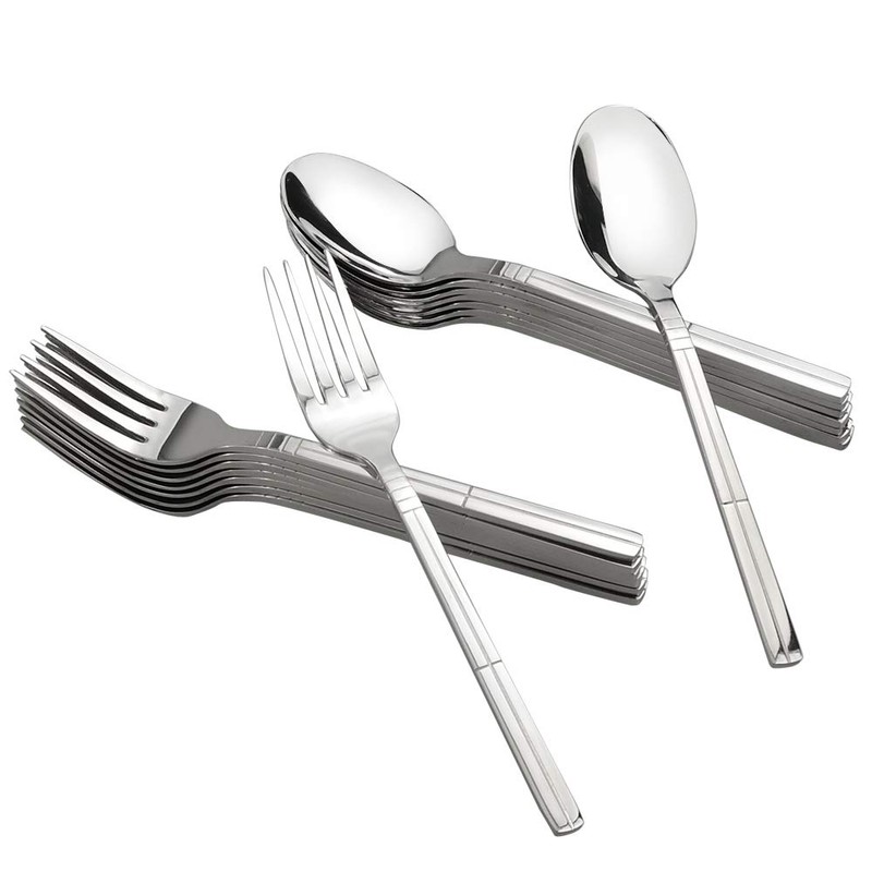 Eudokky Dessert Forks, Dessert Spoons Set, 12 Pieces Stainless Steel