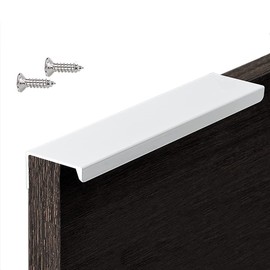 BOOLSFMAM 6 Pack Finger Edge Pull Furniture Drawer Handles Bright White Hidden Cabinet Kitchen Drawer Pull Handles