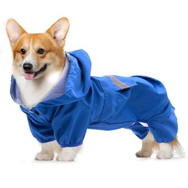 Dog Raincoat Dog Rain Coat Dog Rain Jacket Waterproof Adjustable Dog Raincoat Reflective Dog Rain Jacket with Hoodie Lightweight Dog Rain Coat Dog Raincoat for Small Dogs