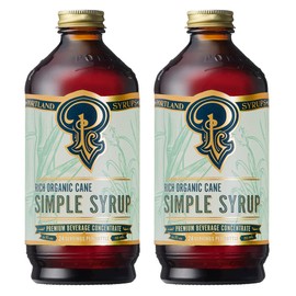 Portland Syrups Organic Cane Simple Syrup - Drink Mix for Exceptional Cocktails, Sugar for Drinks, for Coffee, Mocktails, Baking, 12 oz, 24 Servings - Pack of 2