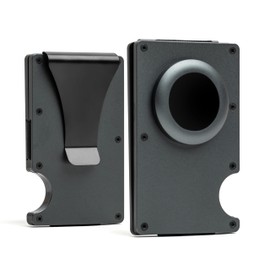 e+count Premium Minimalist Wallet with Airtag Holder and Money Clip - Aluminum RFID Blocking Mini Wallet with High Card Capacity, Compact, Stylish and Durable design.