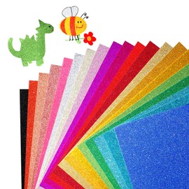XXINMOH - 40 hojas de cartulina con purpurina, 20 colores de alta calidad para Cricut, manualidades y proyectos de bricolaje, papel con purpurina de 8.5 x 11 pulgadas para hacer tarjetas (250 g/m²)