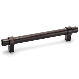 Cosmas 5 Pack 161-160ORB Oil Rubbed Bronze Euro Style Cabinet Bar Handle Pull - 6-5/16" Hole Centers