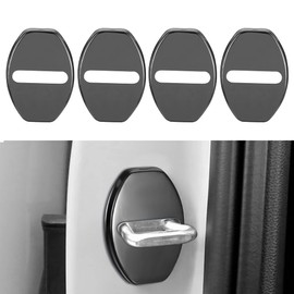 TOMALL 4pcs Car Door Lock Latches Cover Protector Compatible with Volkswagen Jetta GLI Beetle Golf GTI Alltrack SportWagen Tiguan Passat Accessories Stainless Steel Car Door Lock Decorations (Black)