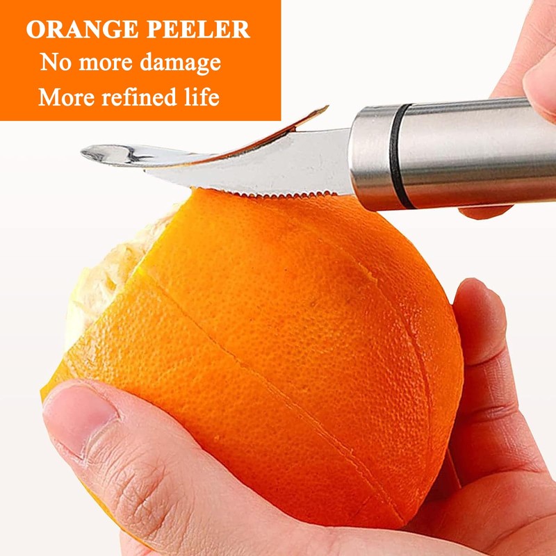Orange Citrus Peelers 2PCS Upgraded - Stainless Steel Slicer Cutter