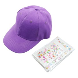 Hsthe Sea DIY Baseball Cap, Decorate Your Individual Baseball Cap with Gemstone Stickers as a Birthday Gift, Baseball Cap Craft Set - Purple