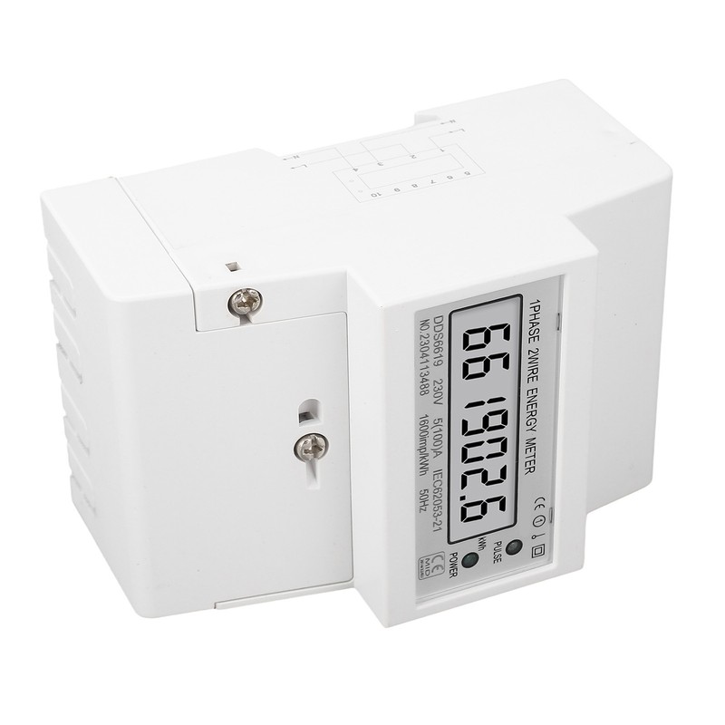 Electricity Meter 1 Phase 2 Wire LCD AC 5A 100A