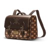 One Piece Chess-Satchel Backpack Shoulder Bag, Camel, 27 x 20
