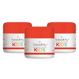 NaturalDry - Pack de 3 desodorantes Kids formato crema - Infantil para niñas o niños - No obstruye los poros y elimina el mal olor - con bicarbonato -