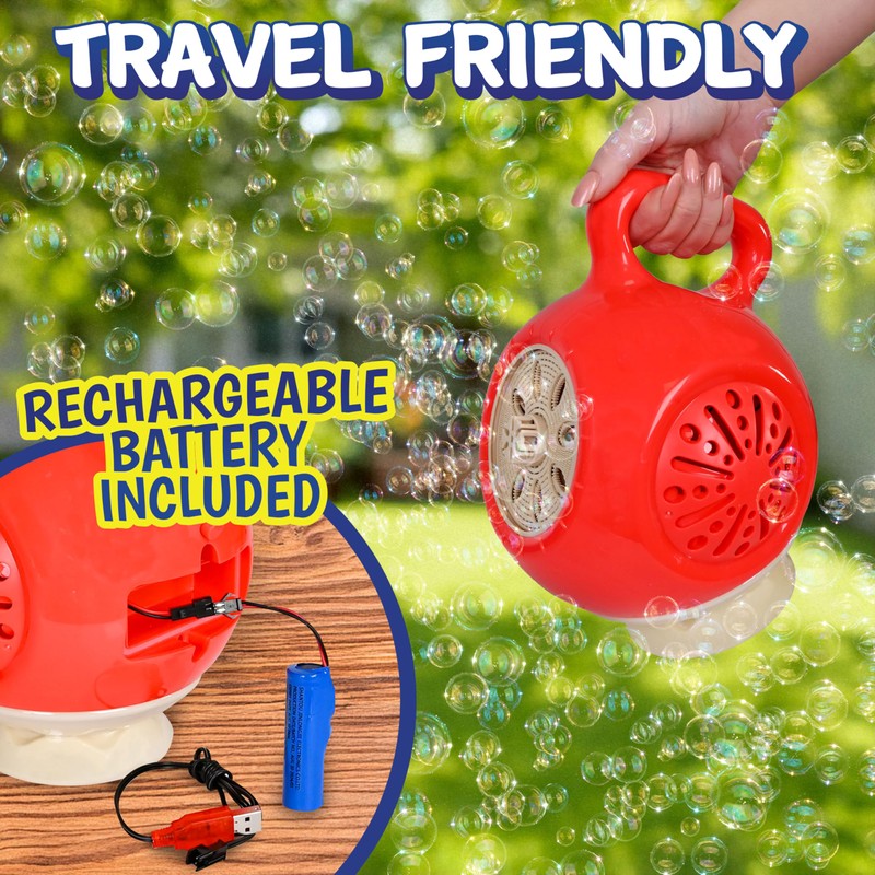 Bubble and Foam Bubble Blower, Adjustable,Portable and Durable, Makes 18000+