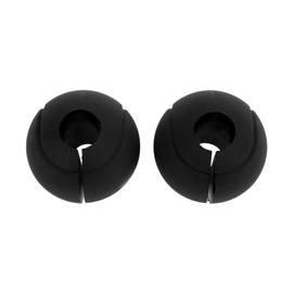 1 Pair of Barbell Dumbbell Curved Bar Grip Round Spherical Silicone Non Slip Thickened Grip for Massive Arm and Muscle Building Black