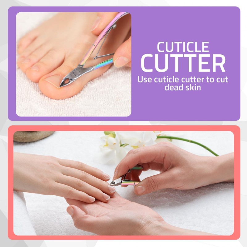 Utopia Care Cuticle Trimmer with Pusher, Nail Trimmer Set, Professional