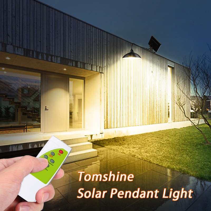 Tomshine Solar Pendants Light with Remote Control Brightness Adjustable 12